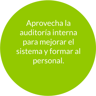 Aprovecha la auditoría interna para mejorar el sistema y formar al personal.